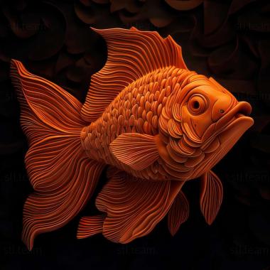 3D model Calico goldfish fish (STL)